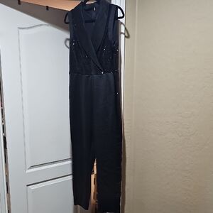 VENUS Black Sequin Jumpsuit